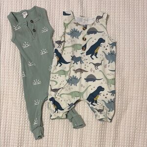 Dinosaur Print Baby Romper Set